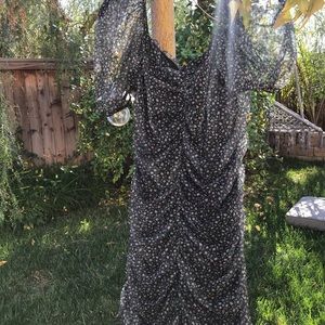 Floral ruched, puffy sleeve dress